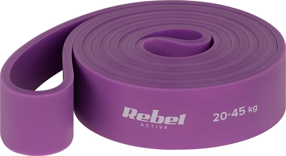 Latekso mankštos juosta - Power Band PL-4, violetinė 20-45 kg REBEL ACTIVE