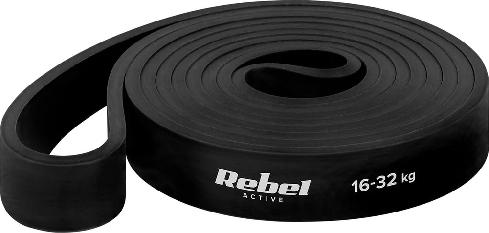 Latekso mankštos juosta - Power Band PL-3, juoda 16-32 kg REBEL ACTIVE