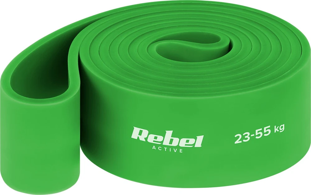 Guma TPE mankštos juosta – „Power Band PT-5“, žalia, 23–55 kg, REBEL ACTIVE