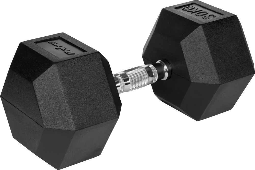 Gumuotas ketaus hantelis HEX 30 kg REBEL ACTIVE