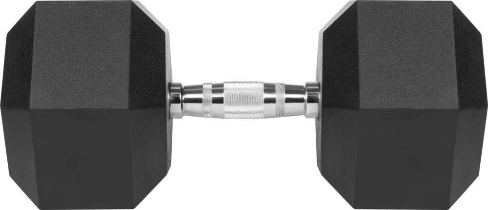 Gumuotas ketaus hantelis HEX 35 kg REBEL ACTIVE