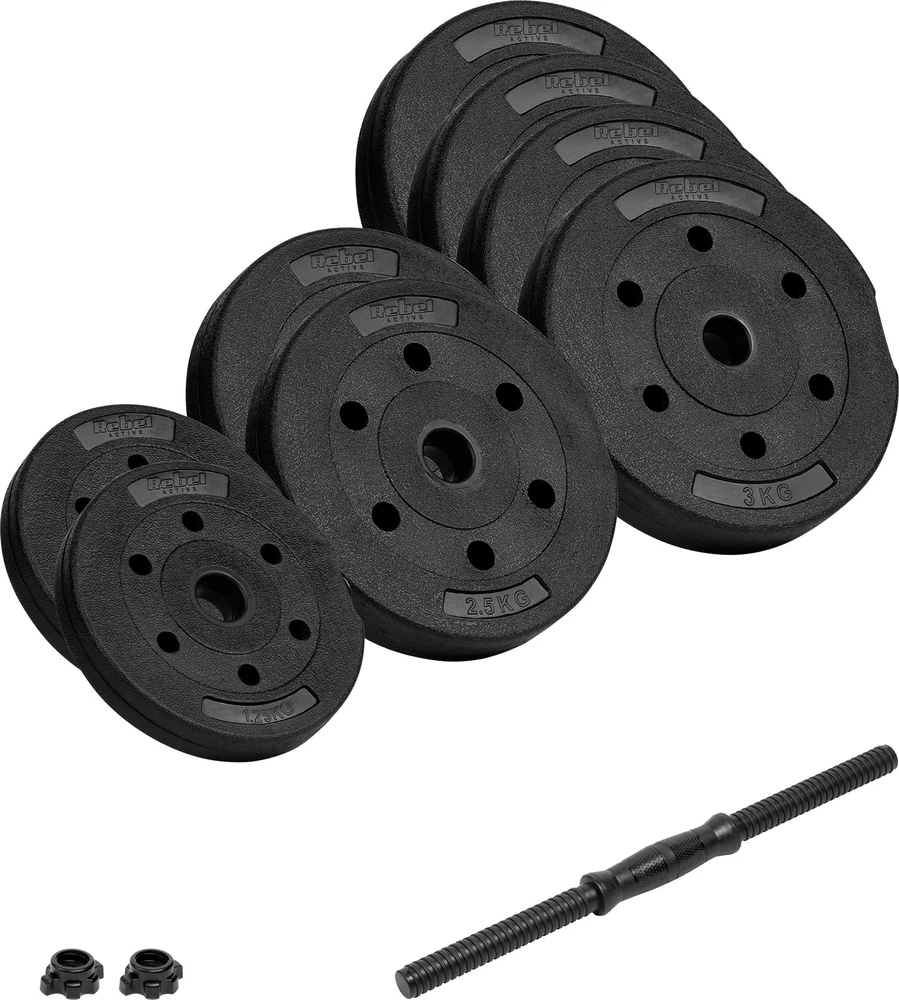 Bituminiai reguliuojamo svorio hanteliai 1x20kg REBEL ACTIVE