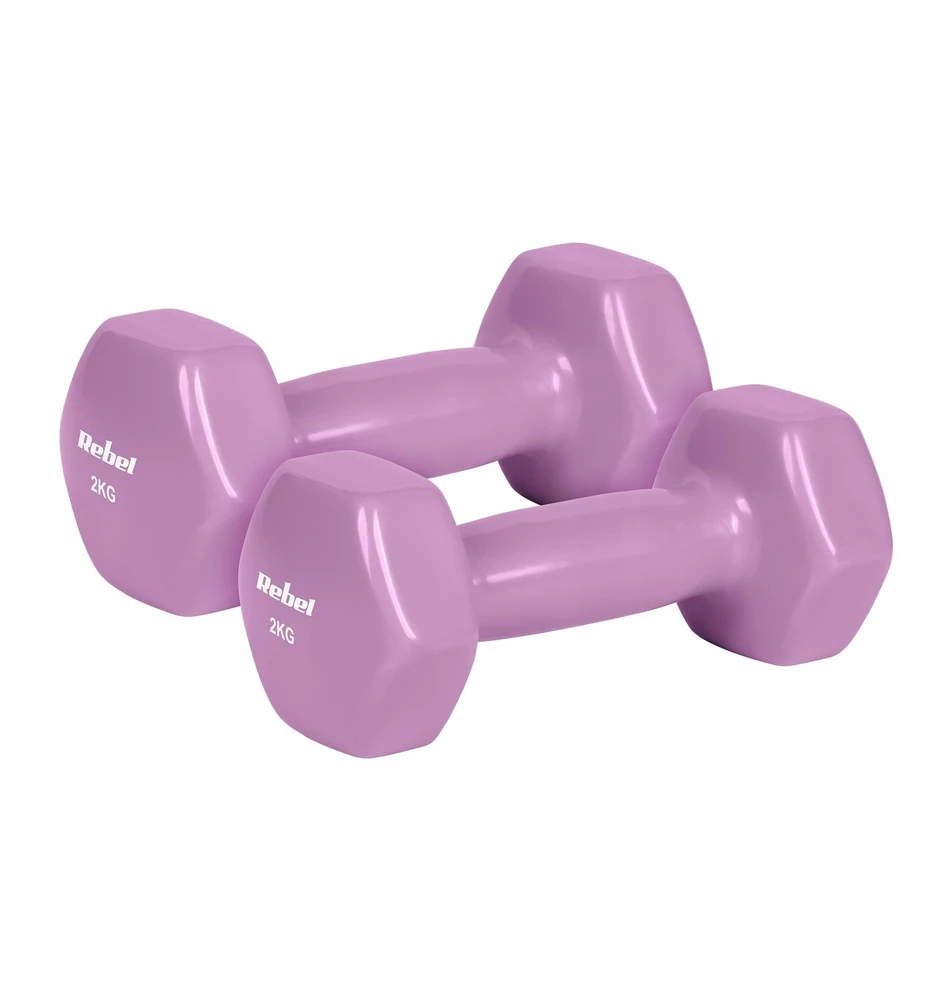 ŠEŠIAKAMPIAI 2x2kg vinilo ketaus hanteliai, REBEL ACTIVE