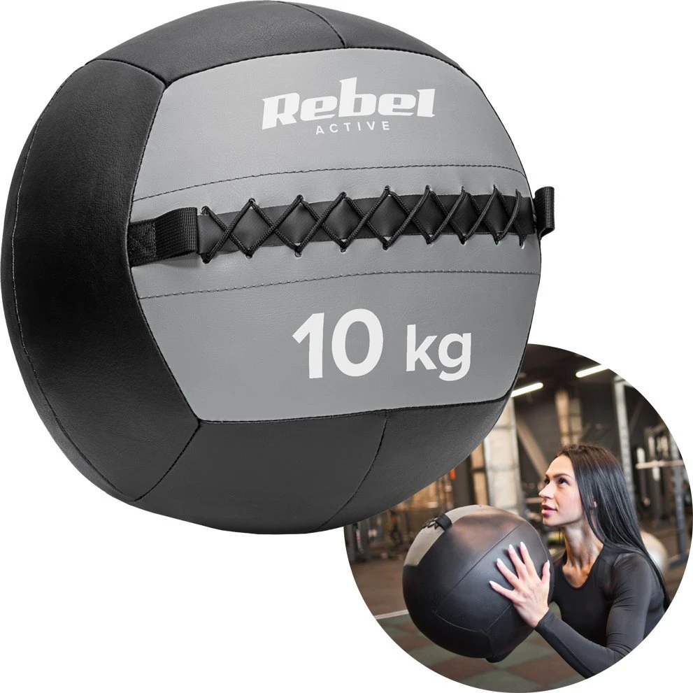 Medicininis kamuolys pratimams 10 kg, REBEL ACTIVE