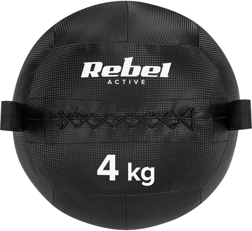 Medicininis kamuolys kūno rengybos ir reabilitacijos pratimams, 4kg, REBEL ACTIVE