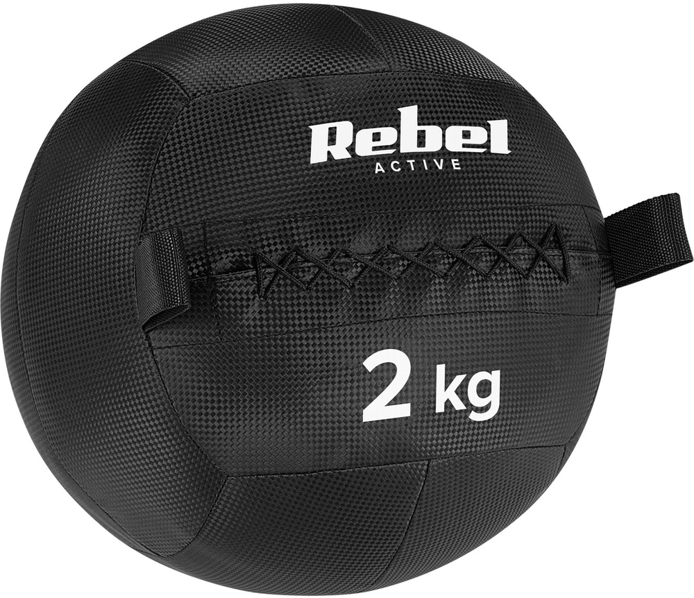 Medicininis kamuolys kūno rengybos ir reabilitacijos pratimams, 2kg, REBEL ACTIVE