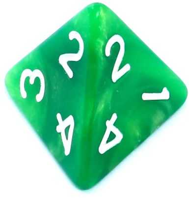 REBEL RPG Dice Set - Two Color - Žalias and Geltona