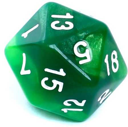 REBEL RPG Dice Set - Two Color - Žalias and Geltona