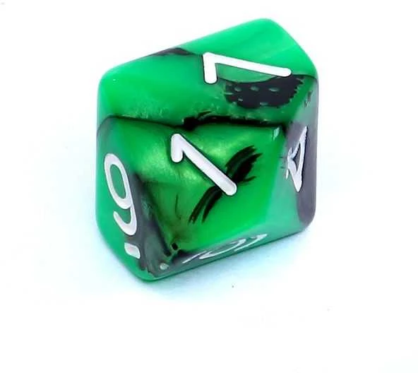 REBEL RPG Dice Set - Two Color - Žalias and Juodas