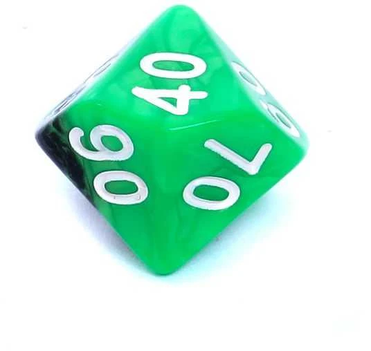 REBEL RPG Dice Set - Two Color - Žalias and Juodas