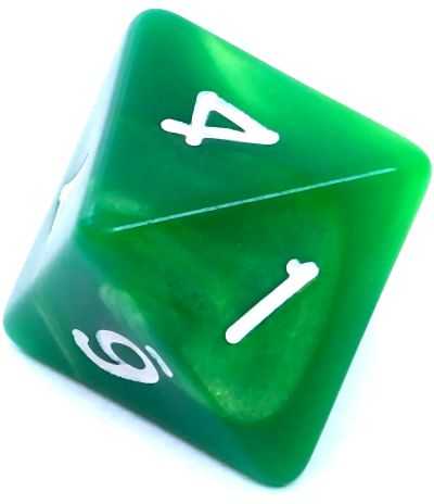 REBEL RPG Dice Set - Two Color - Žalias and Geltona