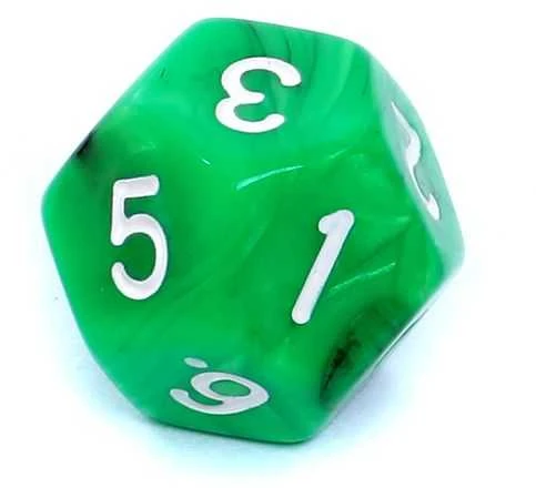 REBEL RPG Dice Set - Two Color - Žalias and Juodas
