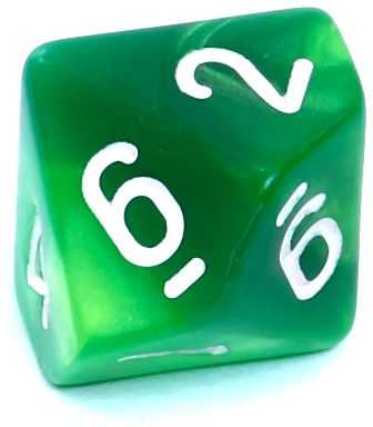 REBEL RPG Dice Set - Two Color - Žalias and Geltona