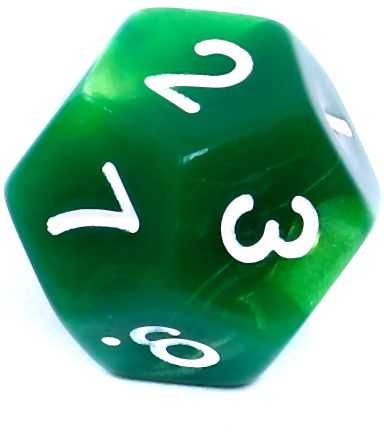 REBEL RPG Dice Set - Two Color - Žalias and Geltona