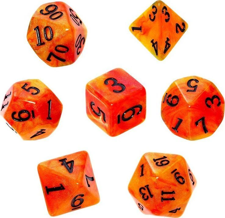 REBEL RPG kauliukų rinkinys – akrilas – saulėlydis
