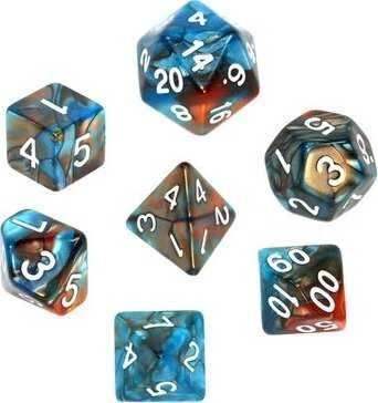 REBEL RPG Dice Set - Two Color - Oranžinis and Mėlyna