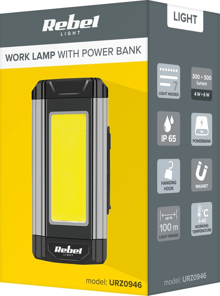 Rebel LED dirbtuvių lempa - 15W
