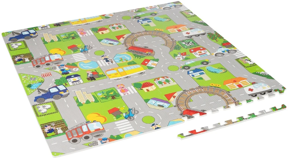 Rebel Mata Edukacinis kilimėlis vaikams, dėlionė 120 x 120 cm, automobiliukai