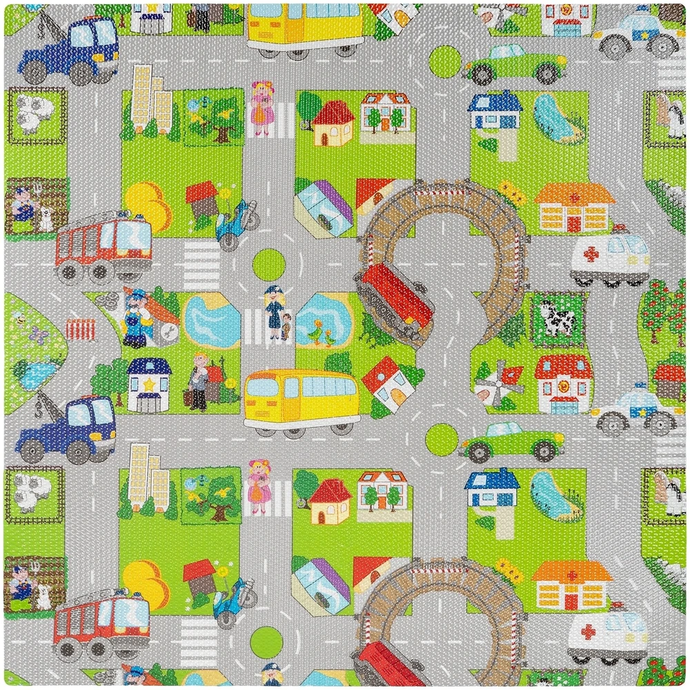 Rebel Mata Edukacinis kilimėlis vaikams, dėlionė 120 x 120 cm, automobiliukai