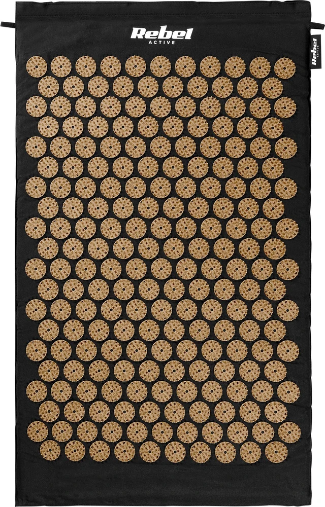 Sveikatingumo kilimėlis su akupresūros smaigaliais su pagalve, 72x42cm, auksiniai smaigaliai, Rebel Active