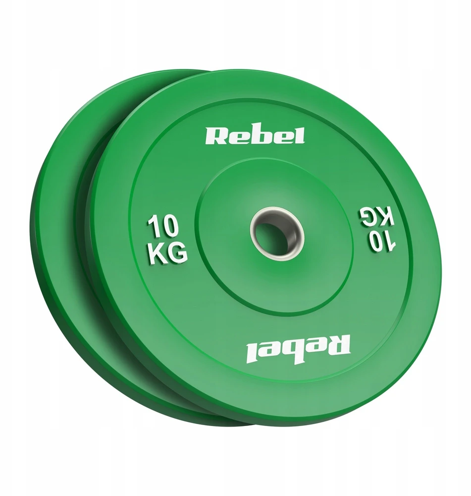 Olimpiniai gumuoti BUMPER svareliai, BEAST serijos, 2 x 10 kg rinkinys, skylės skersmuo 51 mm, REBEL ACTIVE