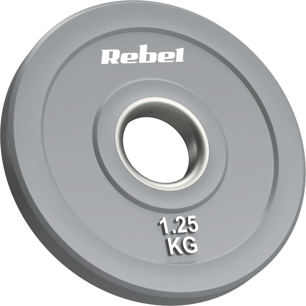 Olimpiniai gumuoti BUMPER svareliai, BEAST serijos, 2 x 1.25 kg rinkinys, skylės skersmuo 51 mm, REBEL ACTIVE