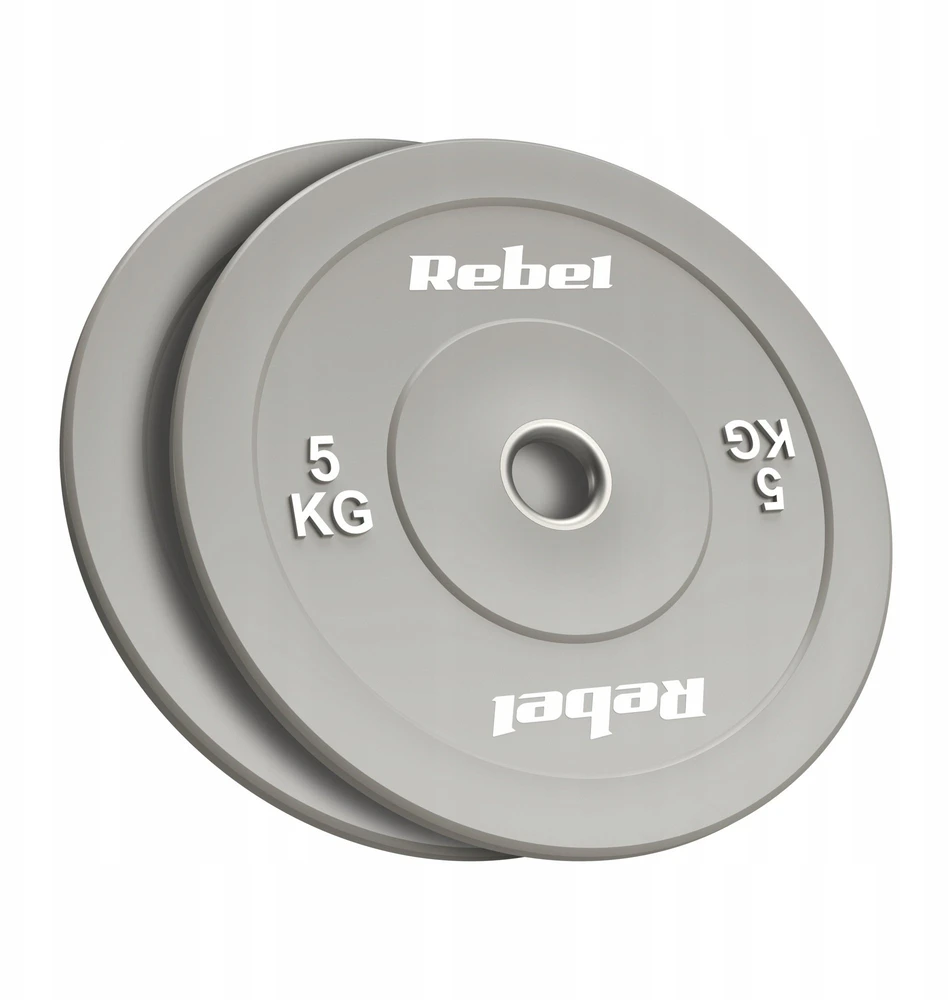 Olimpiniai gumuoti BUMPER svareliai, BEAST serijos, 2 x 5kg rinkinys, skylės skersmuo 51 mm, REBEL ACTIVE