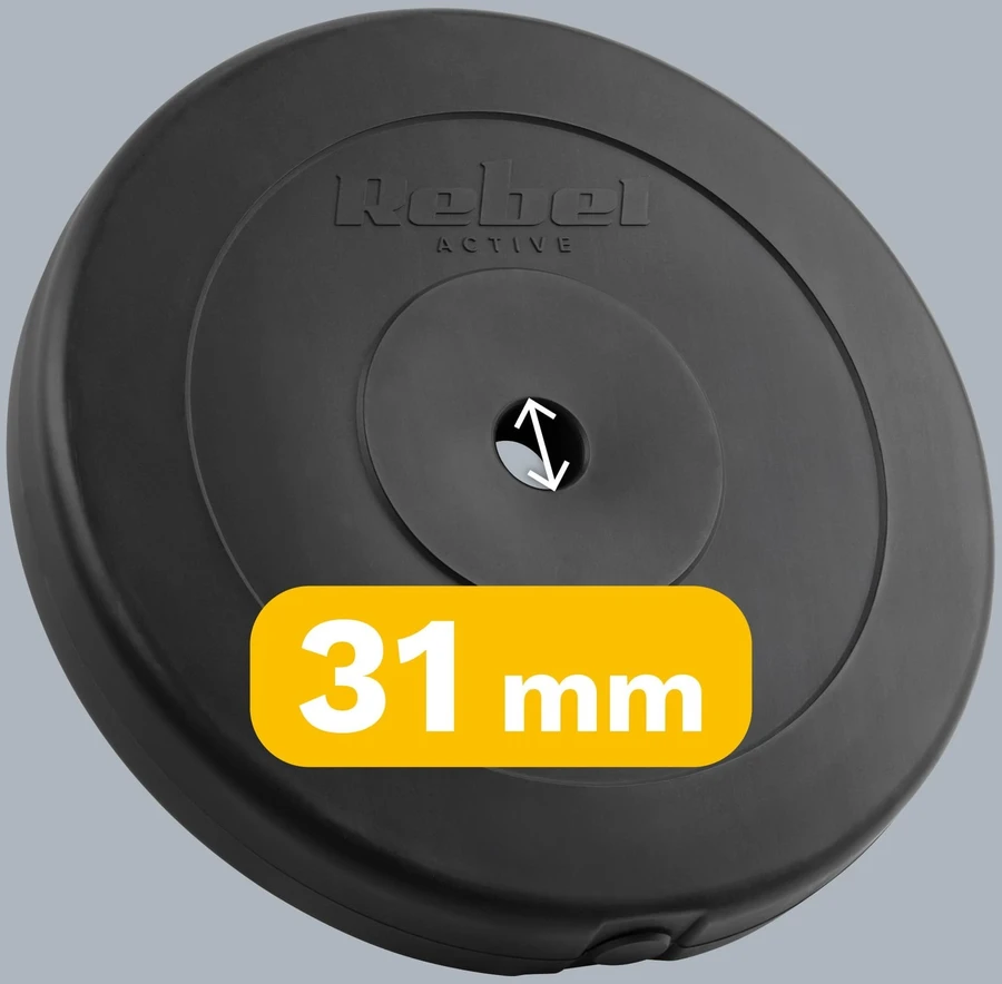 Bituminių svarelių rinkinys 2x15kg, skylė 31mm, klasikinė plokštė, REBEL ACTIVE
