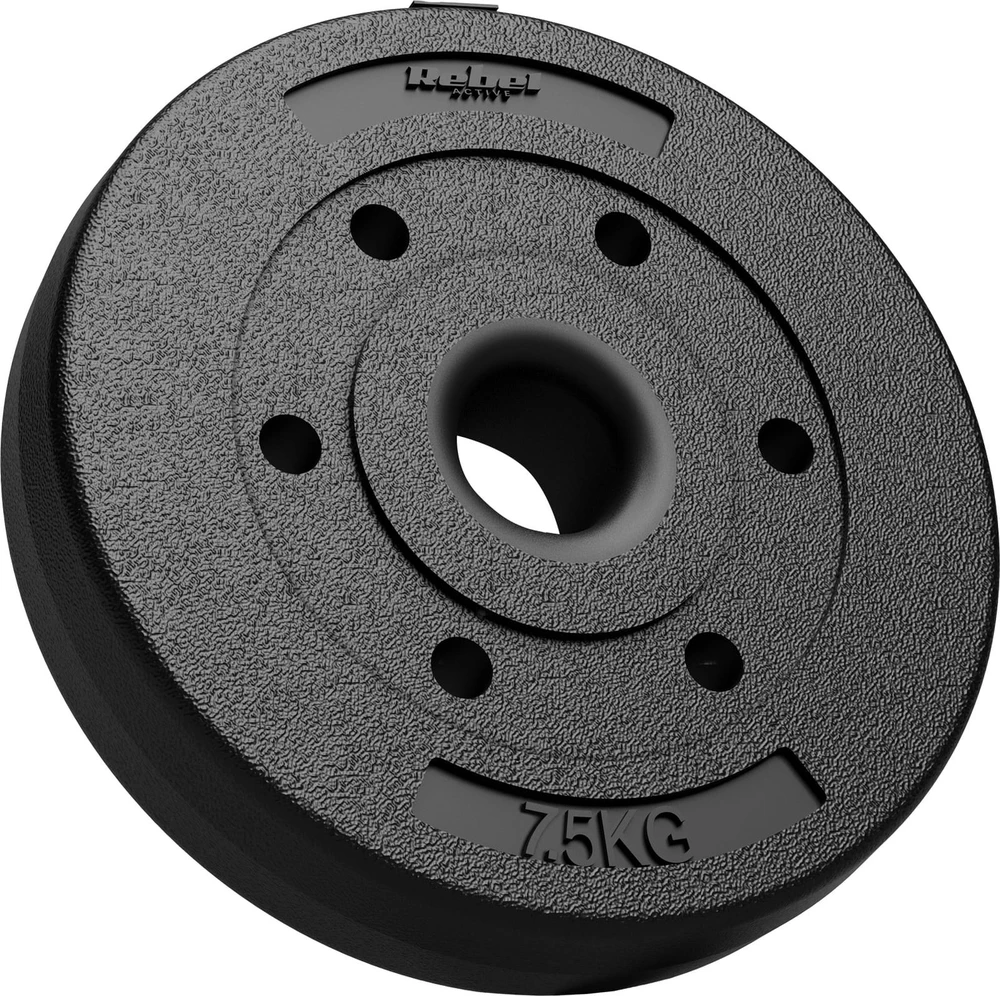 Bituminių svarelių rinkinys 2x7.5kg, skylė 51mm - olimpinėms štangams, REBEL ACTIVE