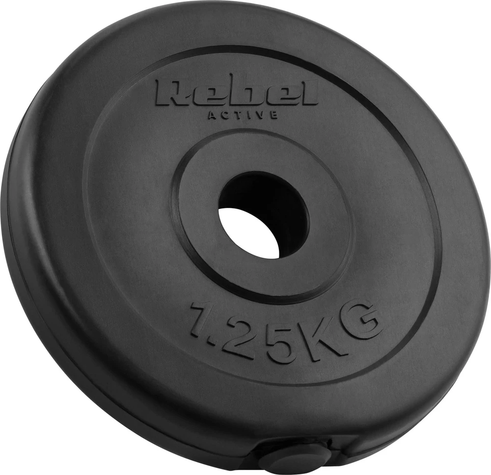Bituminių svarelių rinkinys 4x1.25kg, skylė 31mm, klasikinė plokštė, REBEL ACTIVE