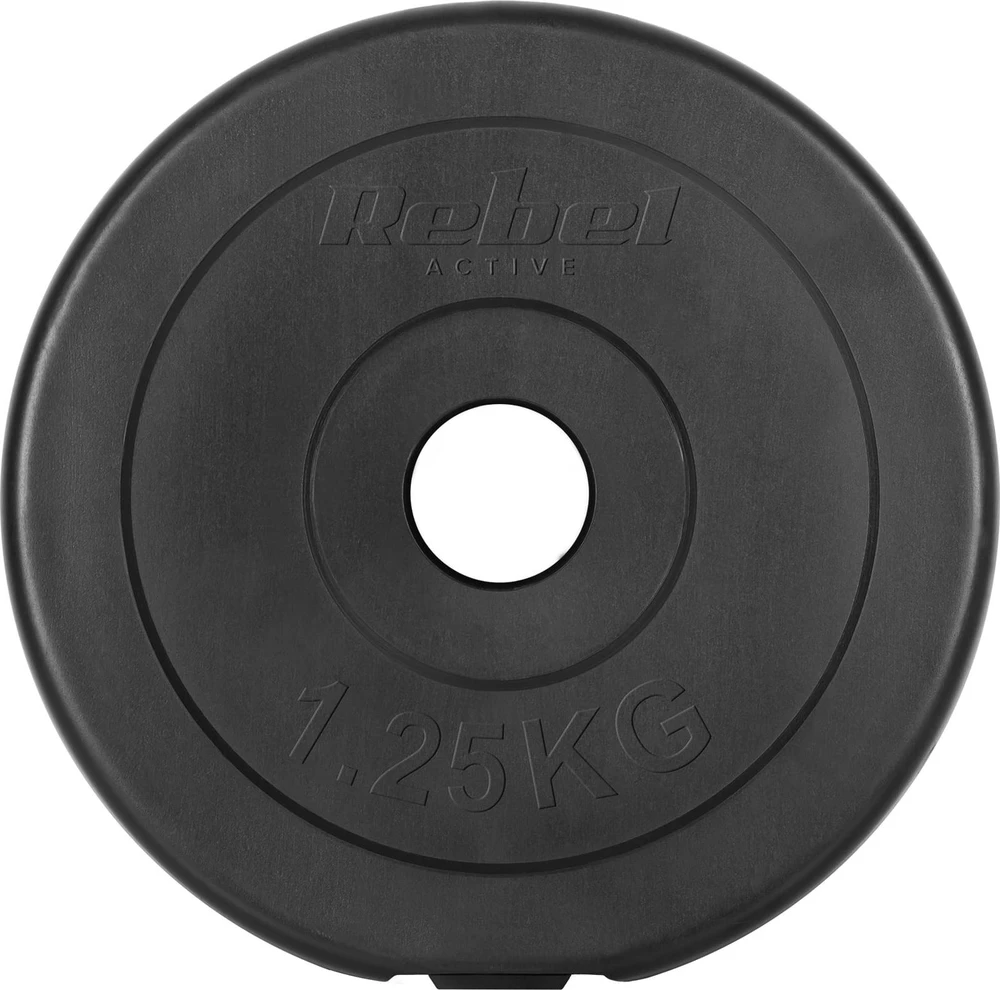 Bituminių svarelių rinkinys 4x1.25kg, skylė 31mm, klasikinė plokštė, REBEL ACTIVE