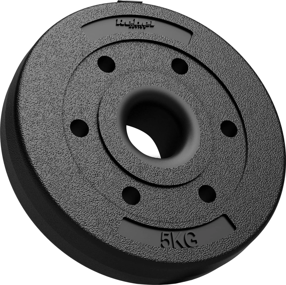 Bituminių svarelių rinkinys 4x5kg, skylė 51mm - olimpinėms štangams, REBEL ACTIVE