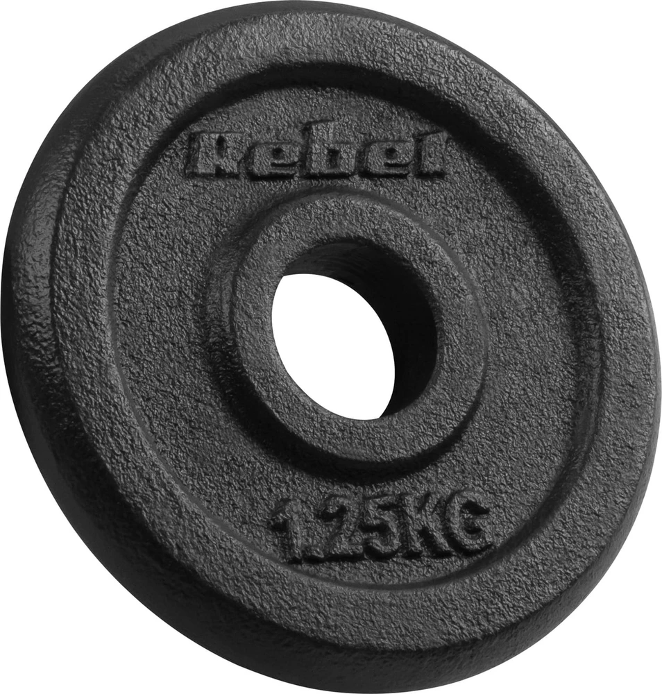 Ketaus svarelių rinkinys 4x1.25kg, skylė 31mm, klasikinė plokštė, REBEL ACTIVE