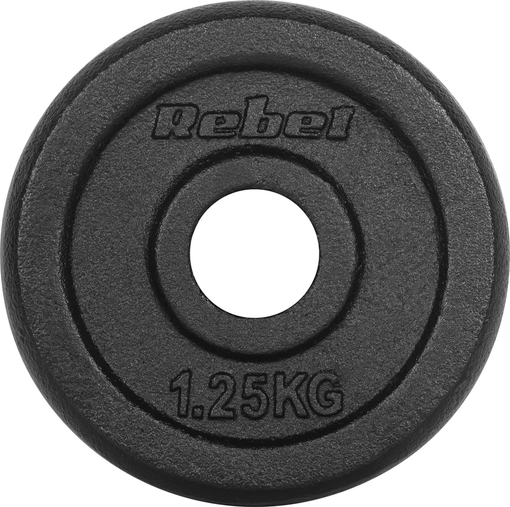 Ketaus svarelių rinkinys 4x1.25kg, skylė 31mm, klasikinė plokštė, REBEL ACTIVE