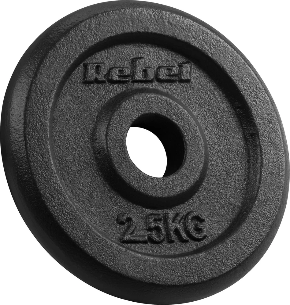 Ketaus svarelių rinkinys 4x2.5kg, skylė 31mm, klasikinė plokštelė, REBEL ACTIVE
