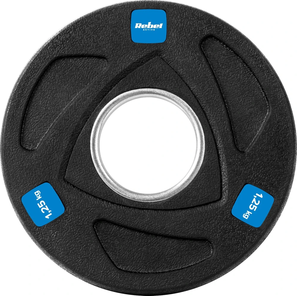 Gumuotų ketaus svarelių rinkinys 4x1.25kg, olimpinis atidarymas 51mm, REBEL ACTIVE