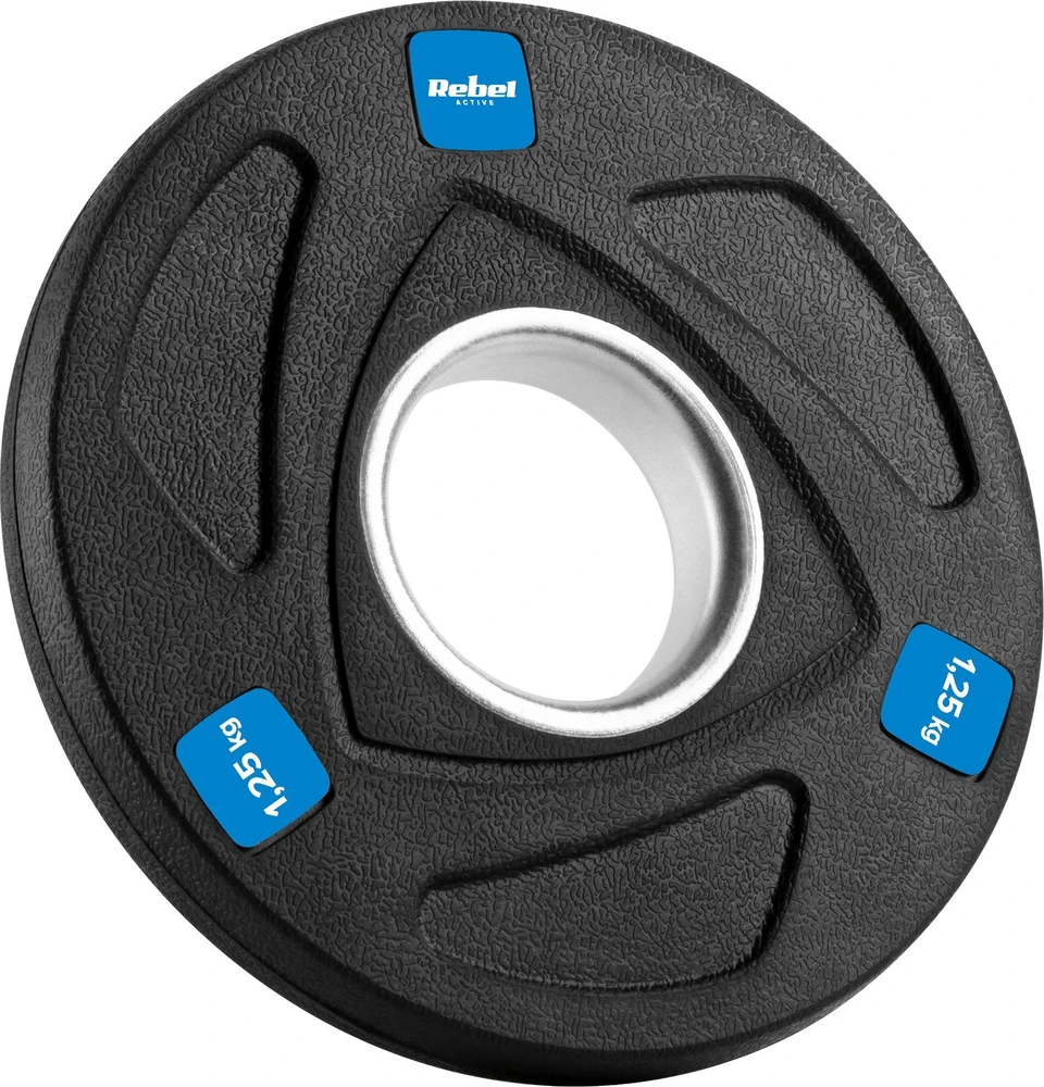 Gumuotų ketaus svarelių rinkinys 4x1.25kg, olimpinis atidarymas 51mm, REBEL ACTIVE
