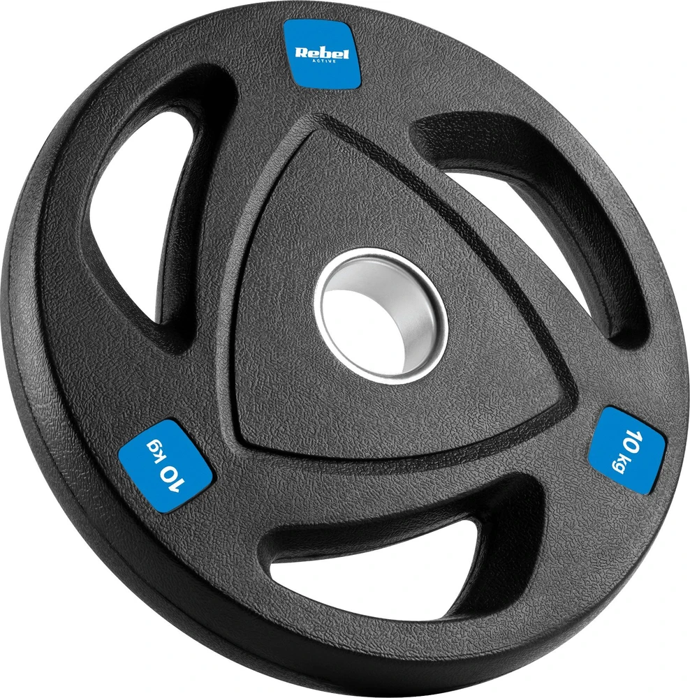 Gumuotų ketaus svarelių rinkinys 2x10kg, olimpinis atidarymas 51mm, REBEL ACTIVE
