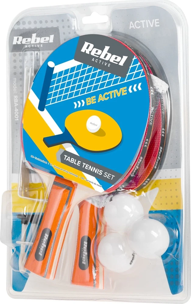 Stalo teniso rakečių rinkinys su tinkleliu REBEL ACTIVE