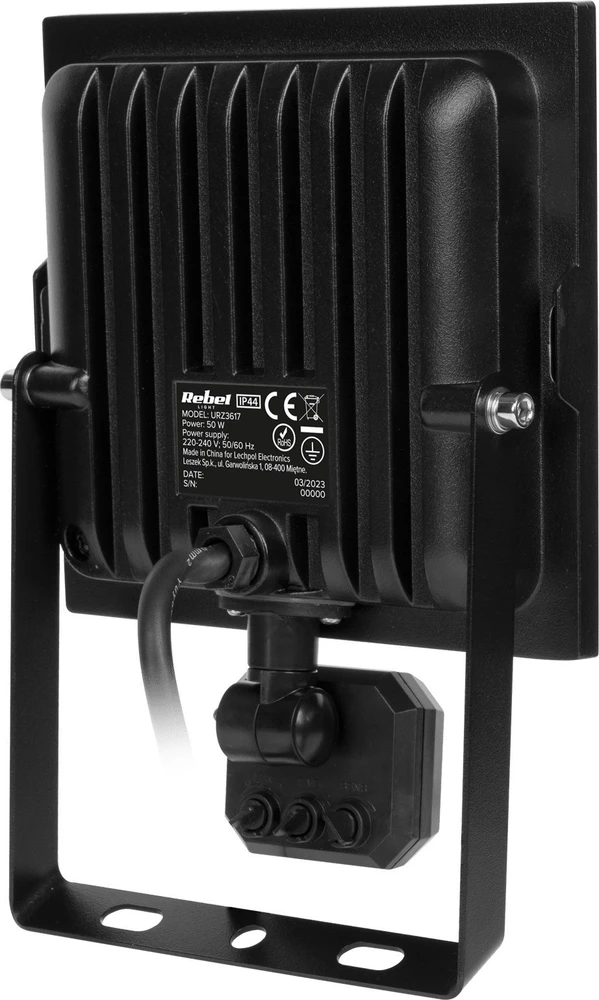 Rebel 50W LED prožektorius su prieblanda ir judesio jutikliu, 4000K, 230V