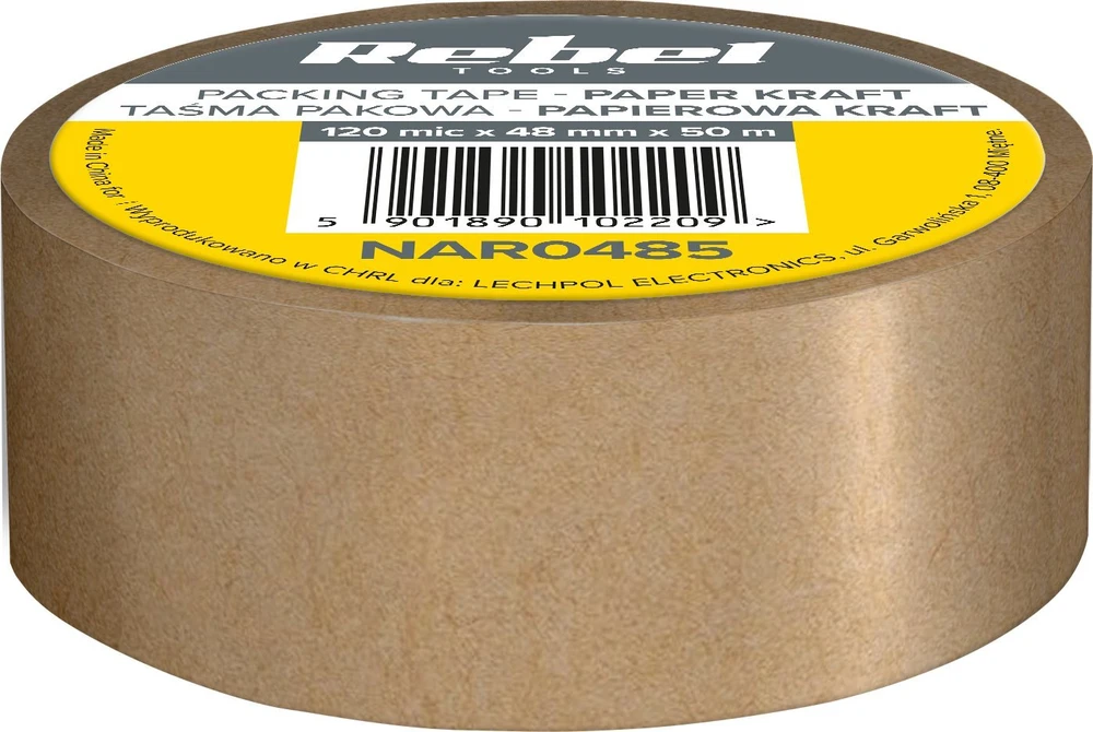 REBEL kraftpopieriaus pakavimo juosta (120 mic x 48 mm x 50 m)