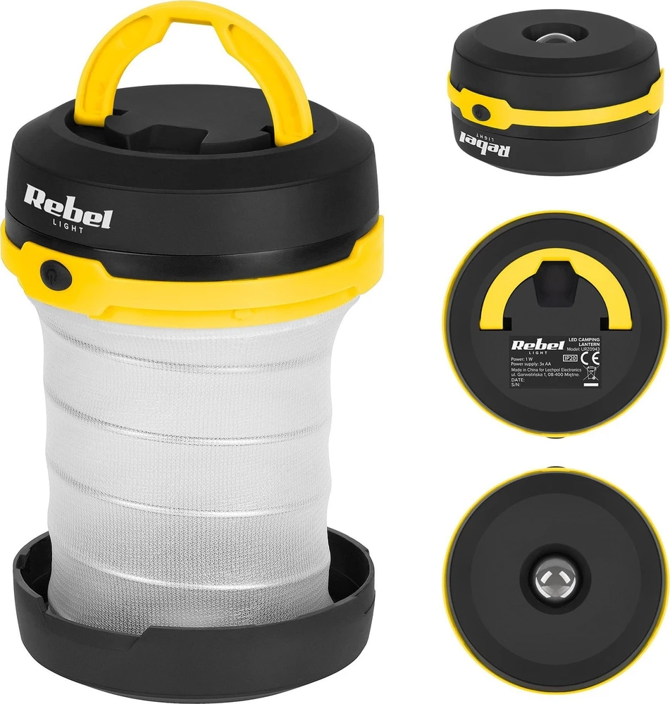 Rebel LED stovyklavimo lempa