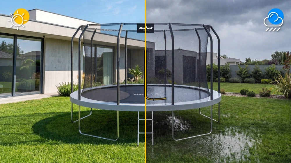 Trampolina „Rebel Active PRO“ batutas 15 pėdų / 457 cm, tinklas, kopėčios