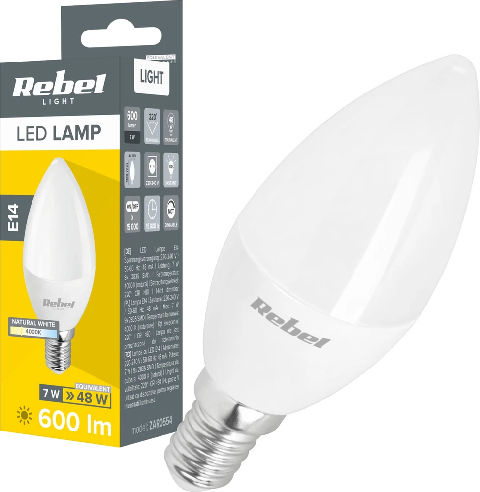 Rebel LED žvakės formos lempa 7W E14 4000K 230V