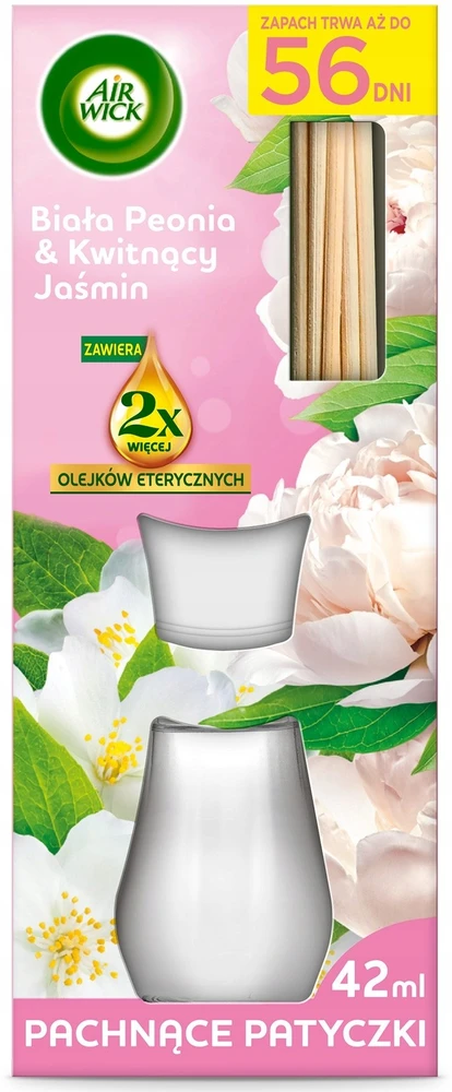Reckitt Benckiser AIR WICK kvapiosios lazdelės Balta bijūnas ir žydintis jazminas 42 ML