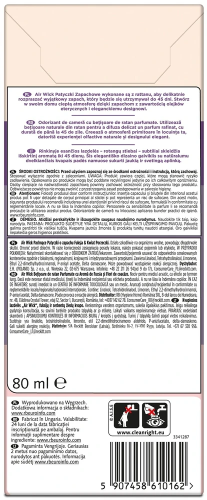 „Reckitt Benckiser“ kvapiosios lazdelės „Air Wick Studio“ Fuksija ir serbentų žiedai 80 ML
