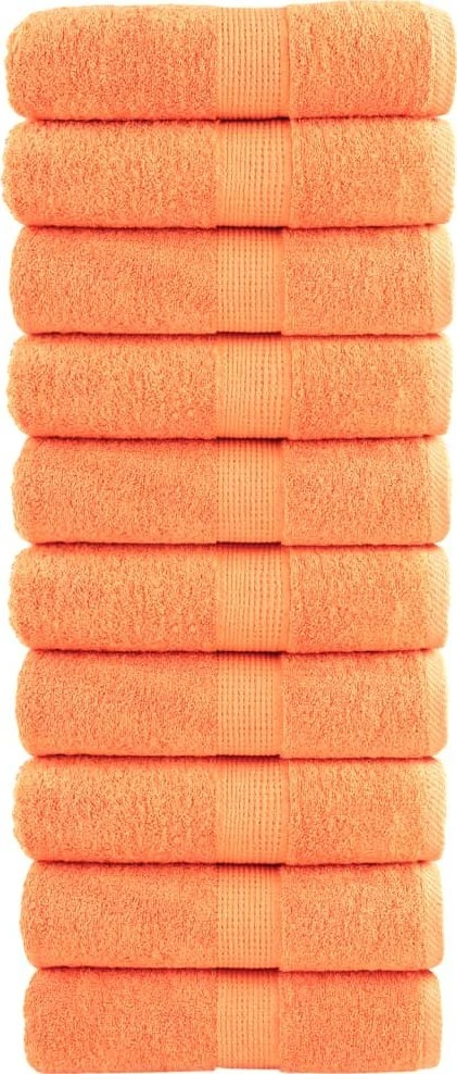 Rankšluostis Aukščiausios kokybės svečių rankšluosčiai SOLUND, 10 vnt., oranžiniai, 30x50 cm, 600 g/m²