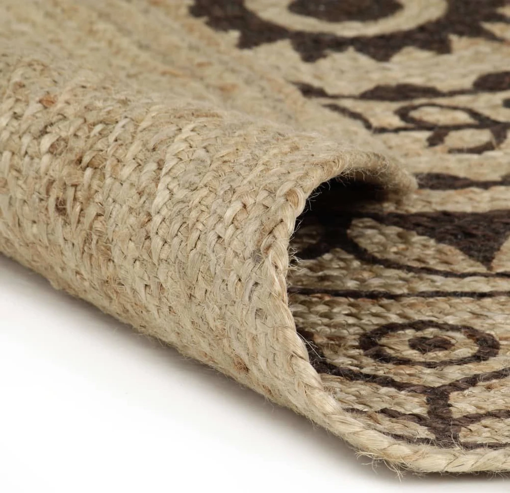 Kilimas, 150cm, džiutas, rankų darbo, su tamsiai rudu raštu