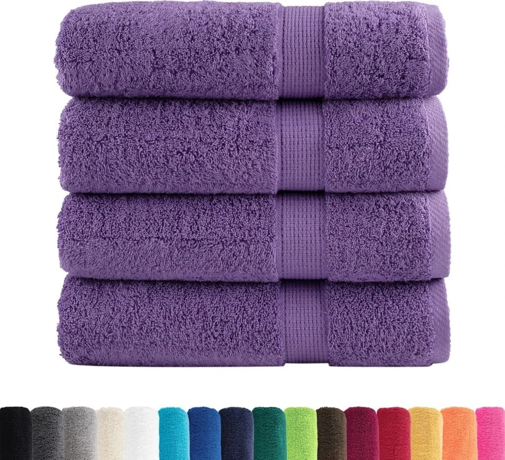 Rankšluostis Dušo rankšluosčiai SOLUND, 4vnt., violetiniai, 70x140cm 600g/m²