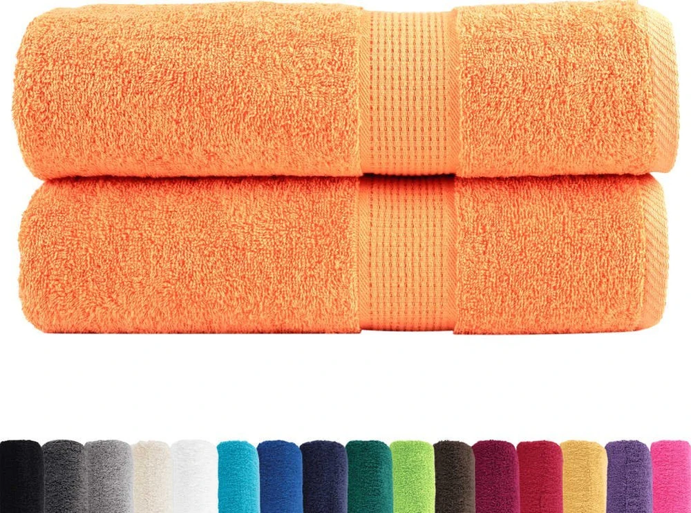 Rankšluostis Premium dušo rankšluosčiai SOLUND 2 vnt Oranžiniai 70x140 cm 600 gsm
